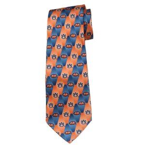 NEW Eagle Wings Auburn University Tie Necktie Silk Blue Orange White Men's